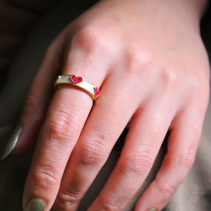 Golden Love Bar Ring