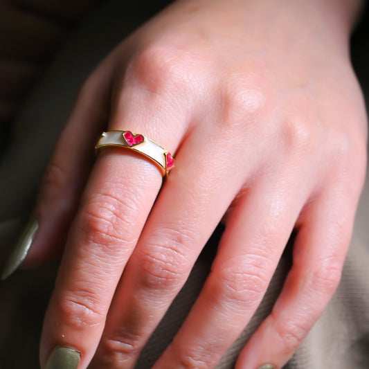Golden Love Bar Ring