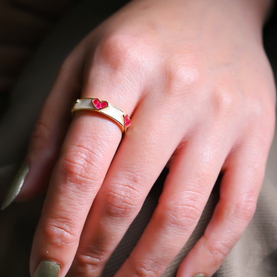 Golden Love Bar Ring