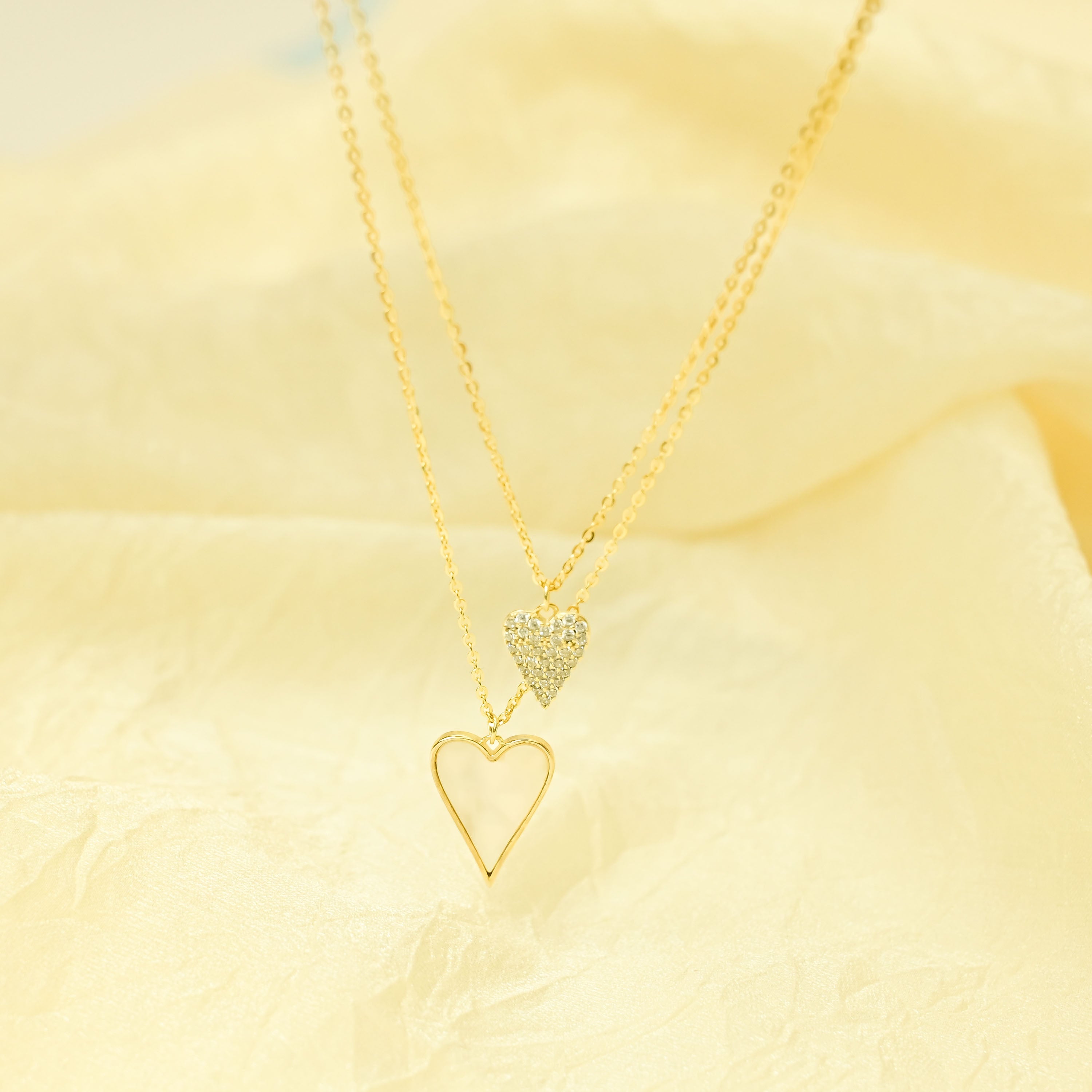 Twin Heart Sparkle Necklace