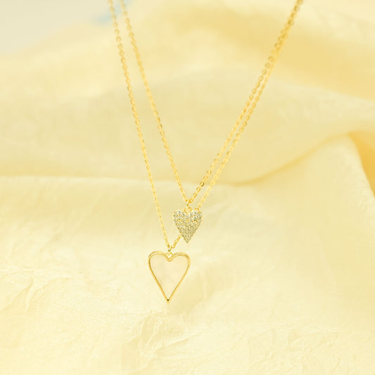 Twin Heart Sparkle Necklace