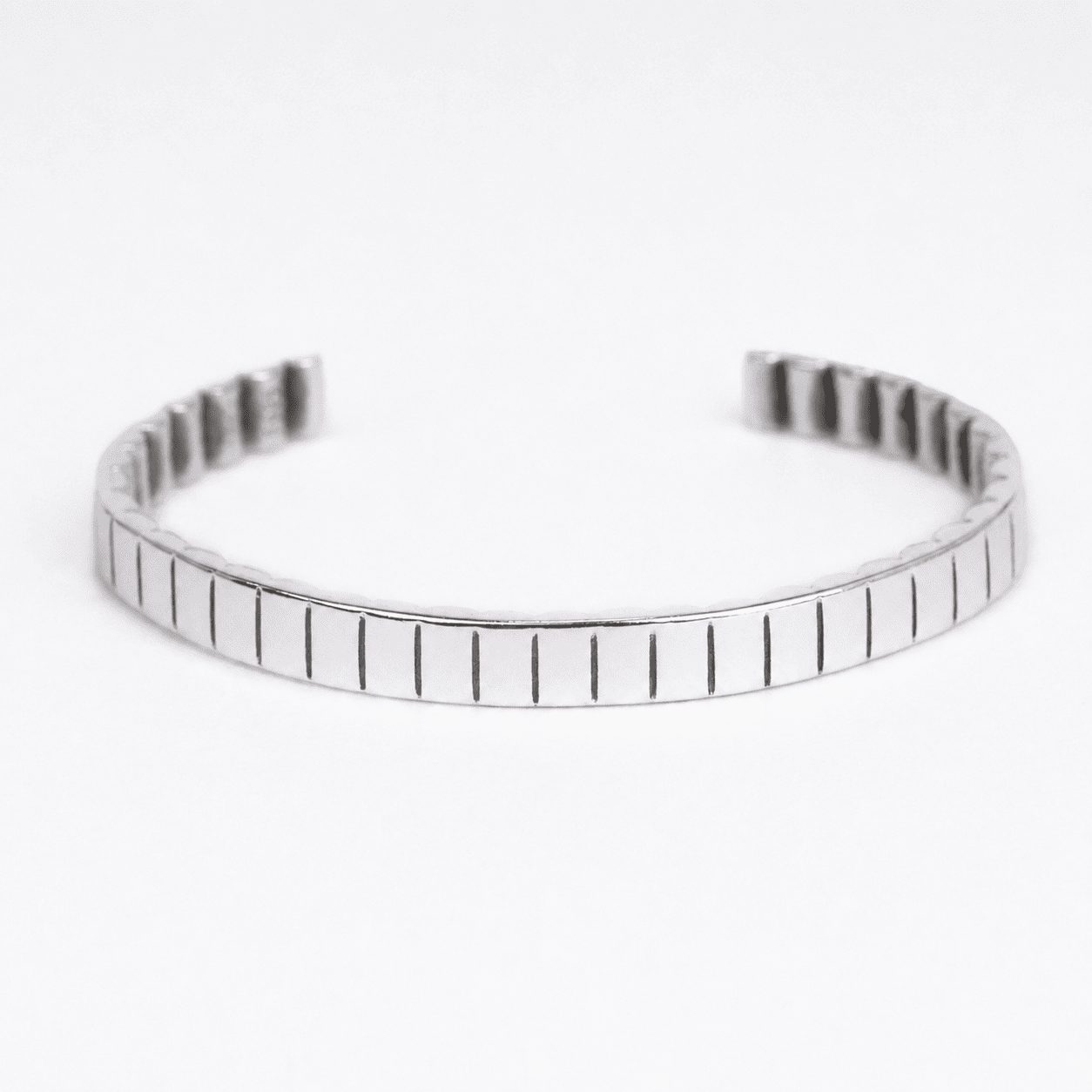 925 Silver Ribbed Stretch Bracelet