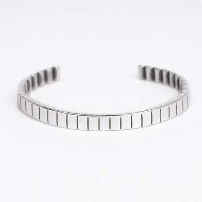 925 Silver Ribbed Stretch Bracelet