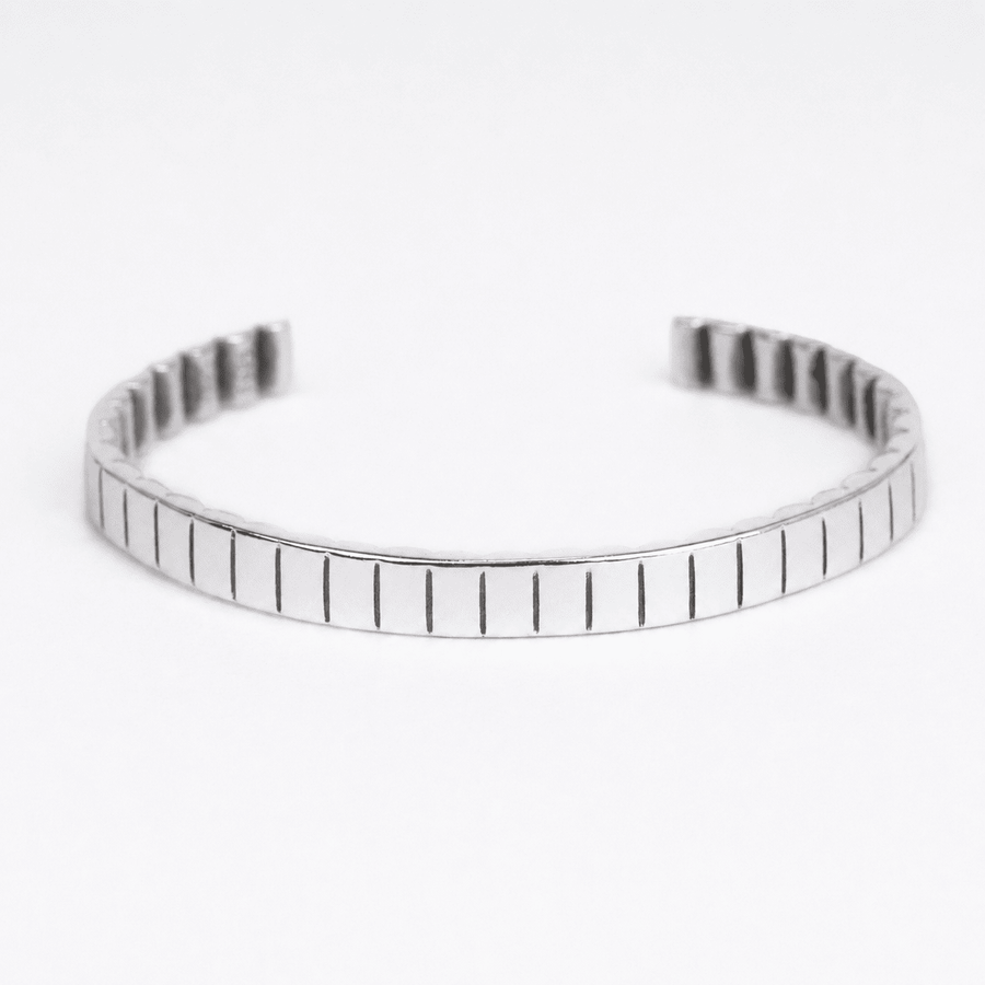 925 Silver Ribbed Stretch Bracelet