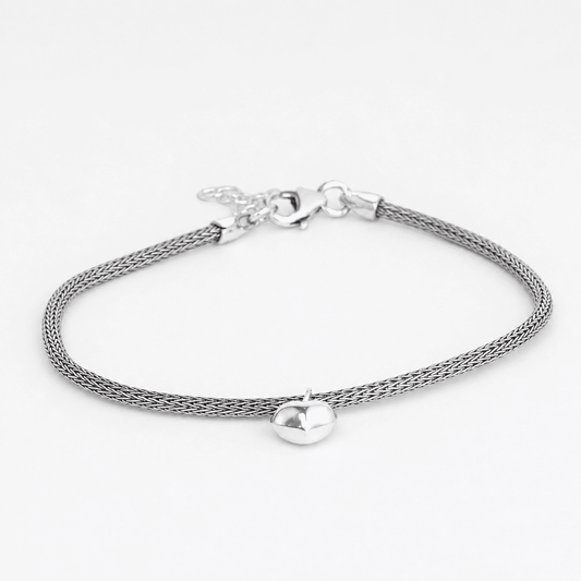 925 Silver Minimalist Heart Bracelet