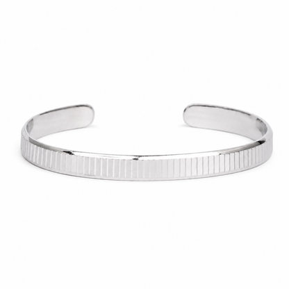 925 Silver Edge Line Cuff Kada