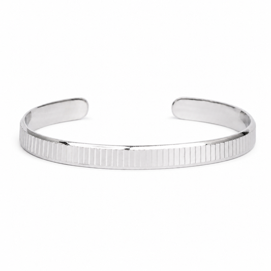 925 Silver Edge Line Cuff Kada