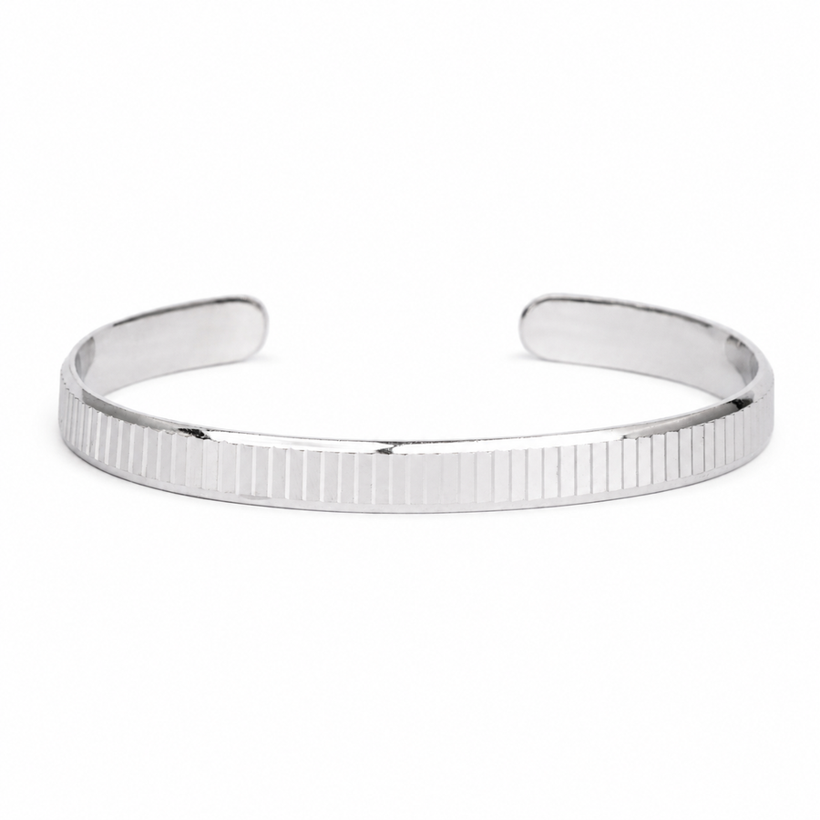 925 Silver Edge Line Cuff Kada