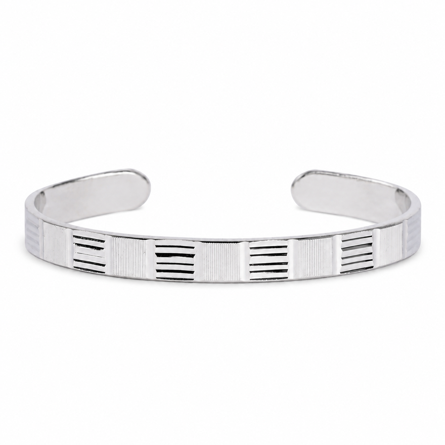 925 Silver Urban Stripes Cuff Kada