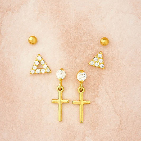 Luster Trio Cartilage Stud Earring Set