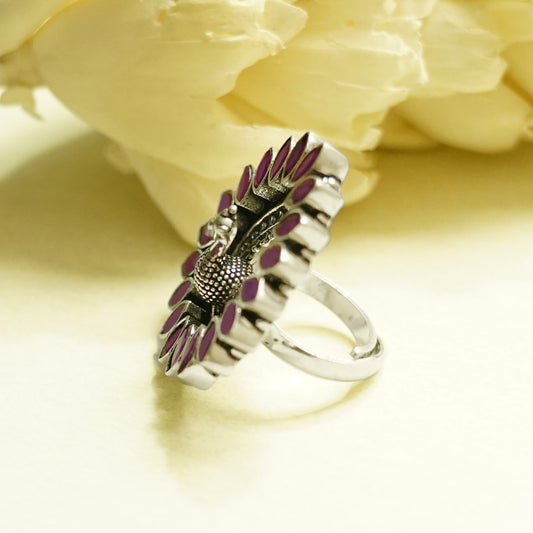 Regal Peacock Ring
