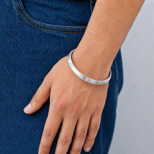 925 Silver Classic Ribbed Kada